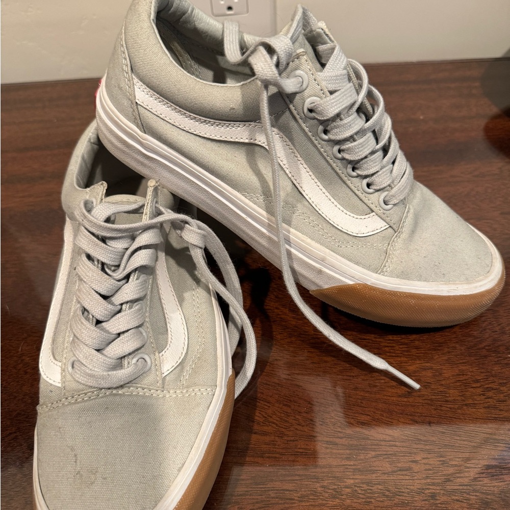 Vans Gray and White Skate Sneakers